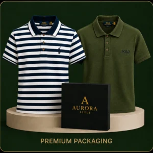 OLIVE & Black Stripe Polo Combo