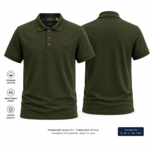Olive Polo T-Shirt - L